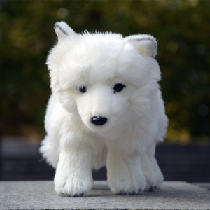 仿真白色狐狸毛绒公仔北极狐玩偶毛绒玩具动物模型摆件儿童女礼物