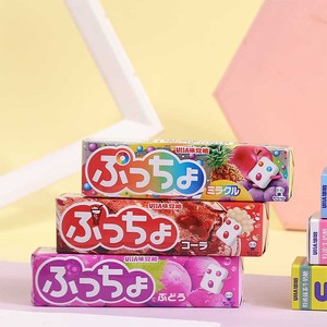 日本进口糖果 UHA悠哈普超味觉糖水果汁口味汽水夹心软糖50g