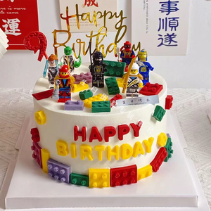 加高上海北京杭州我的世界动物奶油乐高积木儿童生日蛋糕同城配送