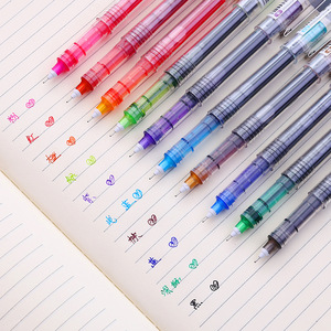 白雪10支装笔彩色中性笔直液式走珠笔彩色手绘笔水笔中性笔签字笔学生用中性笔X55多色10色可选