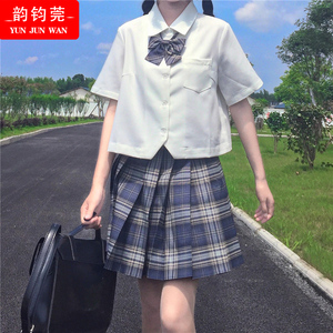 日系衬衫少女夏装2024新款初中高中学生韩版宽松学院风JK短袖上衣