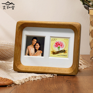 母亲节礼物相框生日邮票洗照片实木摆台结婚照纪念diy打印可定制