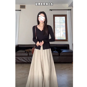 新中式国风禅意穿搭套装女春装搭配一整套高腰休闲阔腿裤裙两件套