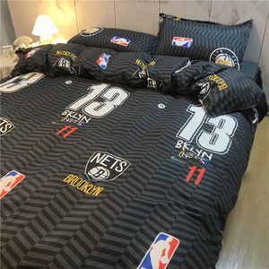 时尚潮流运动风床上四件套男生篮球深色系床单被套宿舍三件套1.5m