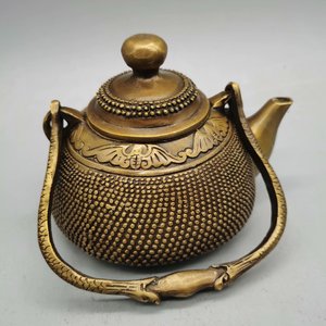 茶壶水壶老式提壶民国铜器大明宣德壶 复古 五福同寿提壶酒壶