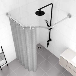 浴罩创意u型澡罩钻石型伸缩浴帘杆浴室异形弧形防水淋雨帘子保温