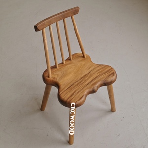 CKCWOOD简约现代原木餐椅蝴蝶椅胡桃木大板异形椅实木榫卯椅子