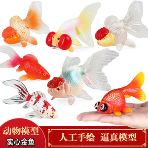 儿童仿真观赏鱼实心丹顶金鱼玩具动物模型锦鲤淡水鱼缸装饰摆件