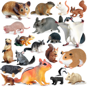 仿真老鼠模型玩具儿童启蒙认知动物仓鼠豚鼠鼹鼠松鼠类摆件