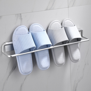 浴室拖鞋架壁挂式免打孔卫生间放拖鞋架厕所收纳神器洗手间沥水架