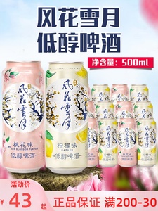 大理特产风花雪月啤酒桃花/柠檬味精酿低醇500ml*12罐装整箱特价