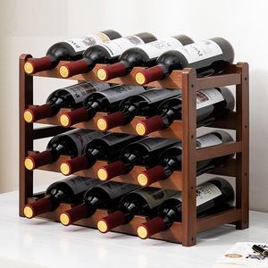 酒柜置物架多瓶格子放酒简易桌面红酒架子家用葡萄酒架摆件展示架