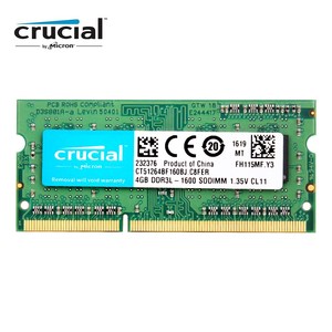 Crucial RAM SO DIMM DDR3 DDR3L 8GB 4GB  1333MHZ 1066MHz 1600
