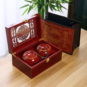 高档化州橘红包装盒大红袍半斤陶瓷茶叶罐镂空礼品盒木盒定制通用