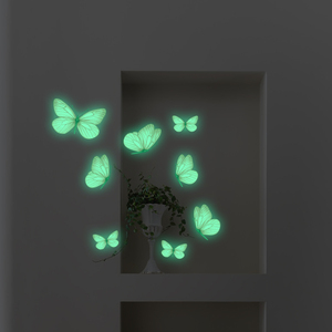 发光蝴蝶墙贴客厅卧室创意装饰儿童房间宿舍 DIY创意夜光贴纸装饰