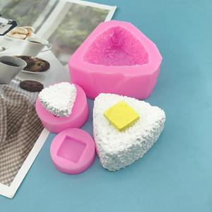 三角饭团海苔芝士块 硅胶模具DIY巧克力捏捏硅胶模具翻糖烘焙模具