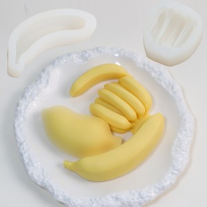捏捏乐香蕉香薰蜡烛硅胶模具DIY手工烘焙蛋糕装饰仿真水果模具