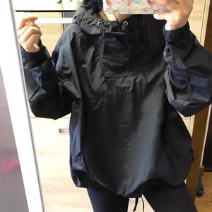 黑色工装风衣女春秋新款欧货爆款连帽棒球服潮休闲套头冲锋衣外套