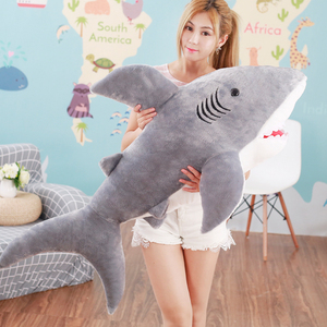 鲨鱼抱枕公仔毛绒玩具睡觉长条枕床上抱着的白鲨超大男生男孩娃娃