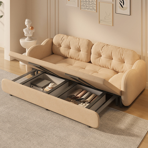云朵沙发客厅2024新款小户型法式沙发床折叠两用双人小沙发奶油风