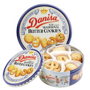 进口DANISA皇冠丹麦曲奇饼干黄油原味200g铁罐装休闲零食早餐点心