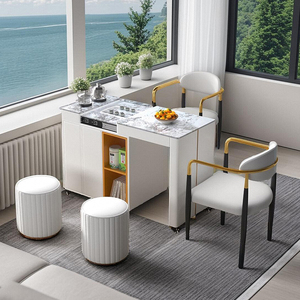 阳台茶桌可伸缩移动多功能茶车茶台轻奢现代简约高级感岩板小茶桌