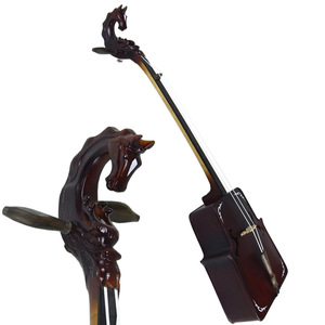 提琴式龙马双头虎皮纹马头琴乐器 蒙古中音鼓边凹板马头琴 衡乐