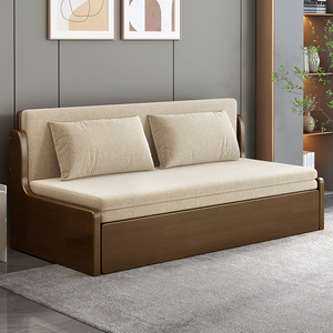 沙发床两用可折叠客厅多功能单人双人坐卧小户型实木伸缩床折叠床