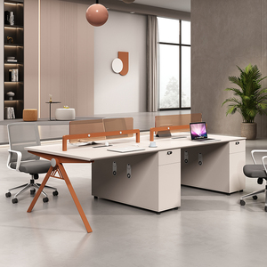 员工卡位职员办公桌椅组合简约现代钢架工位24/6/8人位屏风卡座桌