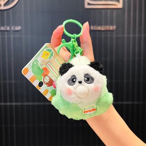 呆萌可爱大熊猫吐泡泡解压玩偶动物创意毛绒钥匙扣包包挂件纪念品