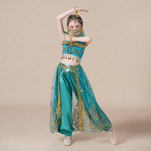 印度舞蹈表演服装少数民族儿童演出服饰新疆女异域风情茉莉公主裙