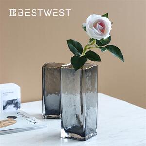新款花瓶创意口部描金玻璃现代烟灰培方缸水色件器摆花博西家居简 阿里巴巴找货神器