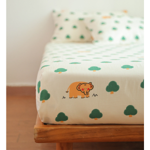 绿树小象 | 纯棉双层纱可爱卡通儿童柔软单件床单被套枕套单品