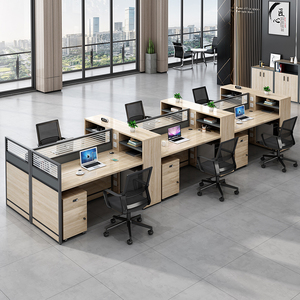 办公桌员工位卡座开放式6人位办工作桌格子间屏风隔断桌办公家具