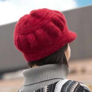 新款秋冬季中老年南瓜帽子女款妈妈洋气帽加绒加厚针织毛线帽套帽