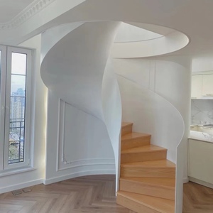 北京轻奢现代钢板弧形艺术楼梯网红旋转梯定制别墅复式钢制玻璃护