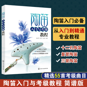 陶笛入门与考级教程  陶笛乐器基础自学教程书籍 陶笛考级曲目曲谱谱子乐曲练习训练大全指导 陶笛子从入门到精通 乐理知识书