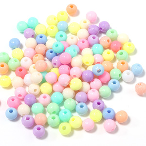 一斤包邮DIY手工串珠配件材料塑料糖果色6-12mm彩色珠子散珠圆珠