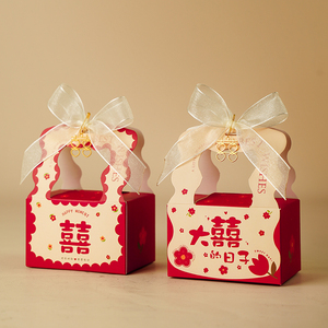 中式结婚喜糖盒子2023新款高级感糖果大空盒ins风手提式伴手礼盒