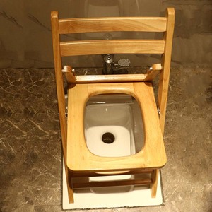 可折叠实木坐便椅老人孕妇蹲便器家用坐厕所凳子靠背拉屎马桶木质
