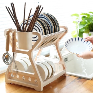 厨房置物架碗柜碗碟碗筷盘刀收纳盒用具双层餐具架晾洗放沥水碗架