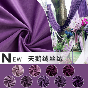 紫色绒布 婚礼布置装饰丝绒布舞台活动幕布荷兰绒布窗帘天鹅绒布