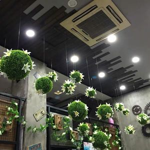仿真米兰草球装饰挂饰植物塑料绿色大圆球商场展厅吊饰藤球花球