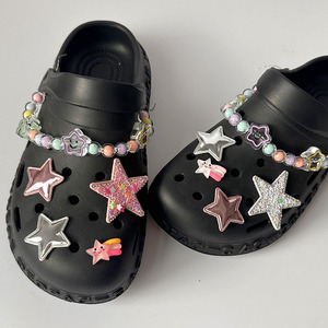 洞洞鞋鞋花黑色洞洞鞋上面的装饰配饰星星女款di材料包配件酷创意