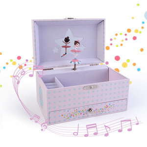 djeco儿童女孩首饰收纳音乐盒双层多功能八音盒玩具旋转女生礼物