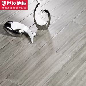 世友地板番龙眼灰色实木地板S-SJ3812水性漆面健康环保