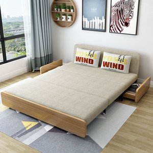 GREMOR沙发床折叠两用多功能伸缩双人家用可拆洗布艺一米二沙发床