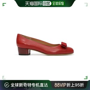 ferragamo菲拉格慕女士红色蝴蝶结高跟鞋591984日常百搭尖头细跟