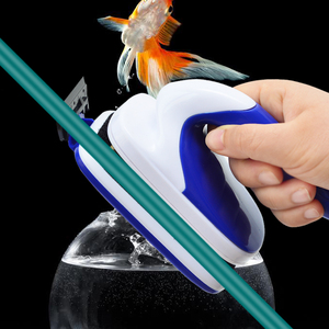 鱼缸刷带小型藻刮刀擦强具洗玻璃磁力刷子号青苔清理清洁工除器大