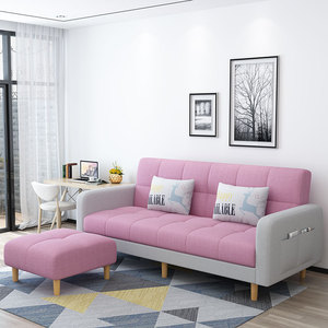 免洗实木沙发床折叠坐卧多功能单人双人科技布北欧客厅小户型两用